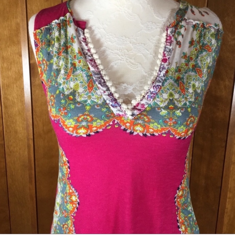 Anthropology Meadow Rue Boho Fuchsia shirt XS - Picture 2 of 5